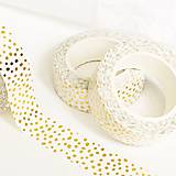 ozdobná papierová washi páska Zlaté bodky (papier + zlatý film)