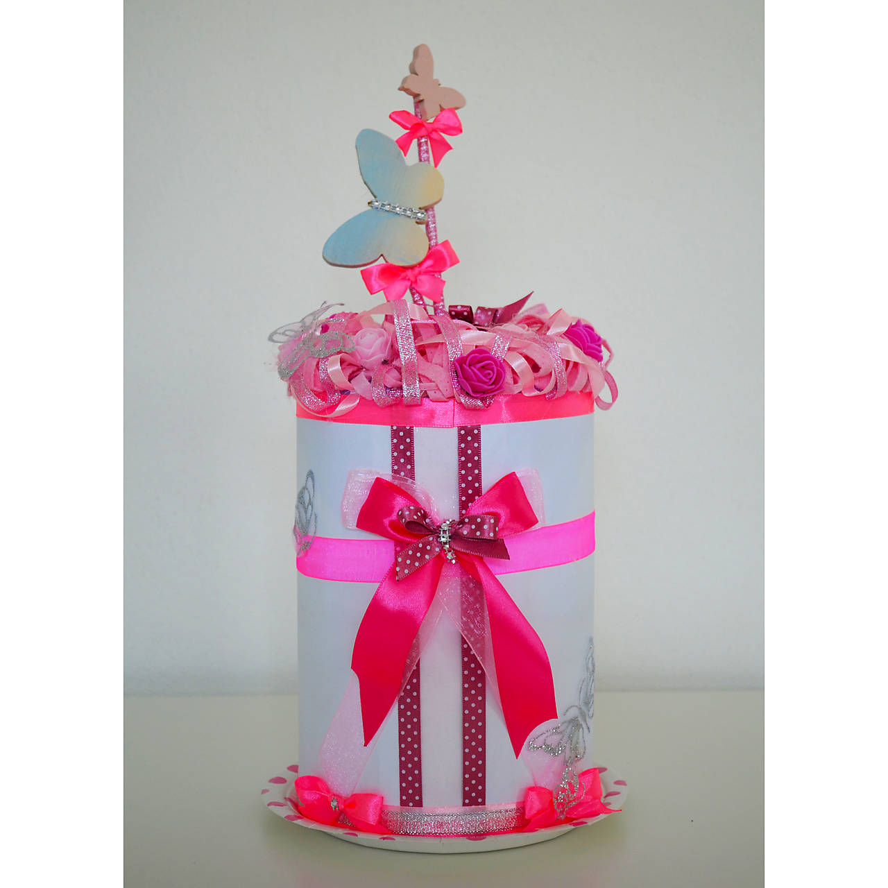 Plienková torta VALČEK - ružová (Veľkosť plienok č.3 (4 - 9kg))