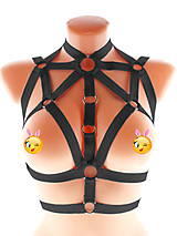 Spodná bielizeň - women body harness, postroj bielz otvorená podprsenka pastel gothic postroj body harness lingerie q10 (Šedá) - 11438108_