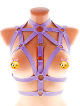 Spodná bielizeň - women body harness, postroj bielz otvorená podprsenka pastel gothic postroj body harness lingerie q10 (Šedá) - 11438109_