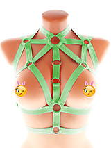 Spodná bielizeň - women body harness, postroj bielz otvorená podprsenka pastel gothic postroj body harness lingerie q10 (Šedá) - 11438121_