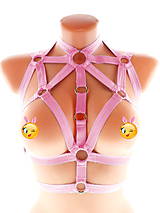 Spodná bielizeň - women body harness, postroj bielz otvorená podprsenka pastel gothic postroj body harness lingerie q10 (Šedá) - 11438122_