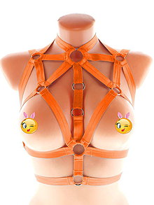 Spodná bielizeň - women body harness, postroj bielz otvorená podprsenka pastel gothic postroj body harness lingerie q9 - 11438100_