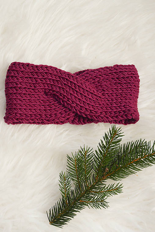 Čiapky, čelenky, klobúky - Merino Love... Turban čelenky... SKLaDoM (ružovofialová) - 11437078_