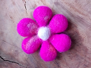 Brošne - Plstená brošňa ružový kvet - 11437372_