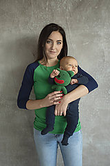  - Tričko na dojčenie Raglán Green/Blue - 11436696_