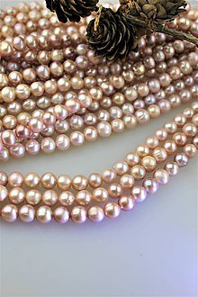 Minerály - perly 8-9mm korálky - prírodná perla "levander" - 11438764_