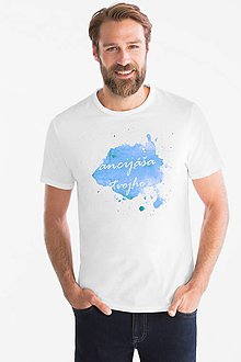 Pánske oblečenie - Pánske tričko - ancijáša tvojho (Biela) - 11444638_