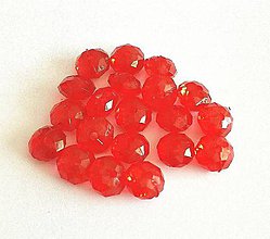 Korálky - Plastové brúsené korálky 8x5 mm - 50 ks (červená) - 11444522_