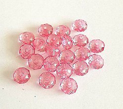 Korálky - Plastové brúsené korálky 8x5 mm - 50 ks (ružová) - 11444524_