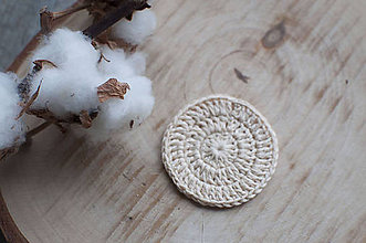 Úžitkový textil - ZERO WASTE béžový háčkovaný odličovací tampónik z BIO bavlny - ŽIVOT bez ODPADU - 11445425_