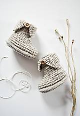 Detské topánky - Papučky pre bábätko - natur (Kamenná - dĺžka: 9 cm) - 11449716_