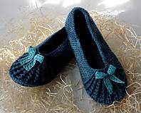 Dámske/Dievčenské/Detské papučky/balerínky (Dámske/dievčenské papučky č. 38- farba tweed tyrkysovo modrá)