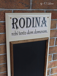 Tabuľky - Kriedová tabuľa s vešiakmi - RODINA - 11455734_