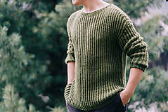 Pánske oblečenie - Pánsky sveter 100% prírodný materiál - 11455351_