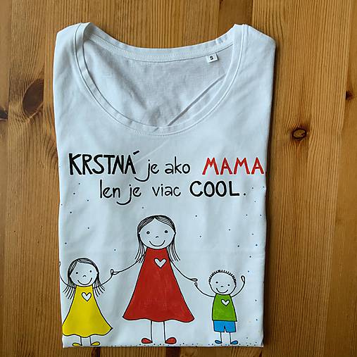 Originálne maľované tričko s 3 postavičkami (KRSTNÁ + dievčatko + chlapček)