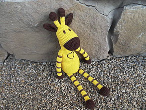 Hračky - Háčkovaná žirafka - žltá - veľká 45cm - 11462871_