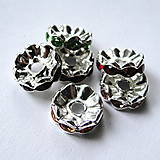 Korálky - Šatónová rondelka-1ks (6mm-zlatá/crystal) - 11467658_
