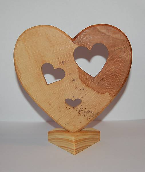 Dekorácia z dreva - Bukové srdce - rodinka