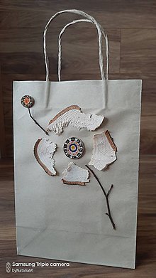 Papiernictvo - Darčeková taška_smrekový kvet - 11467983_