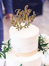 Zápich na svadobnú tortu - Polvenček s menami