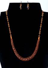 Sady šperkov - Medený náhrdelník s náušnicami - 11470372_