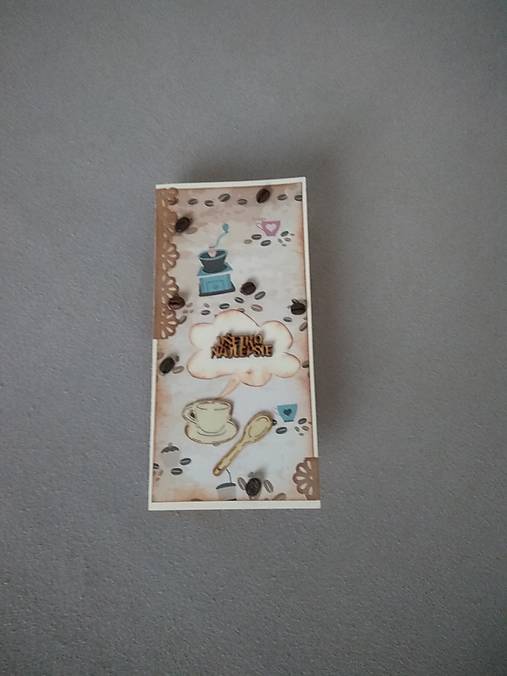 Papiernictvo - gratulačná pohľadnica pre "kávičkára" s kávovými zrnkami - 11472941_