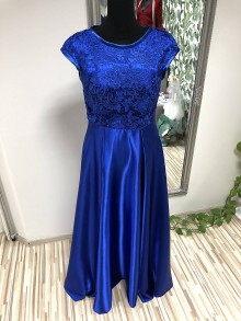 Šaty - Modré šaty s krajkou - 11475352_