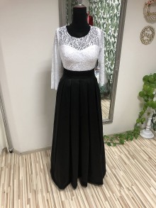 Sukne - Čierna skladaná sukňa - 11475388_