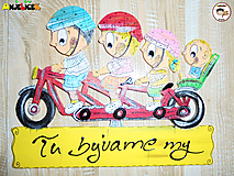 Tabuľky - Menovka - rodinka na bicykli - 11481644_