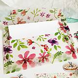 Papier - ozdobná polopriehľadná papierová obálka Kvetinky IV - 11479962_