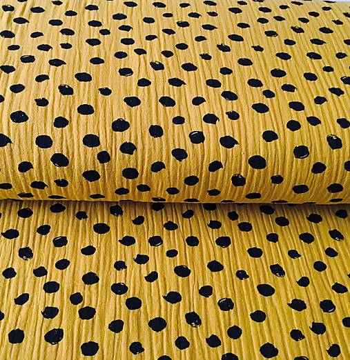 dvojitý mušelín Machuľky, 100 % bavlna Holandsko,šírka 130 cm (Žltá)