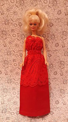 Hračky - Červené šaty pre barbie - 11480774_