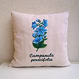 Úžitkový textil - Ľanová obliečka na vankúš Hortenzia kalinolistá/Hydrangea macrophylla (modrá) - 11481445_