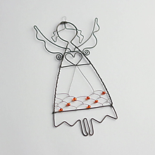 Dekorácie - anjelik s farebnou sukňou (Oranžová) - 11486517_
