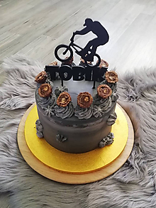 Dekorácie - Zápich na tortu Cyklista BMX (Farebná úprava) - 11485522_