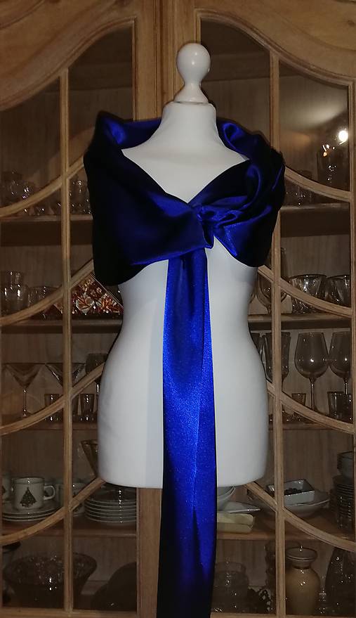 štóla k spoločenským šatám 180cm -kráľovská modrá