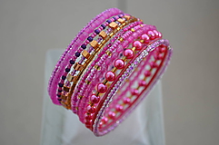 Náramky - Náramok ružové perličky - 11488260_