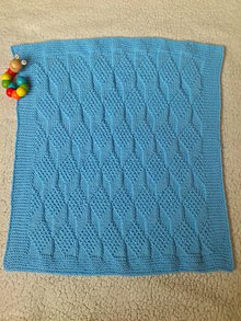 Detský textil - Pletená deka do kočíka alebo postieľky - 11488786_