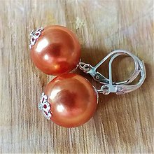 Náušnice - Náušničky akrylky  - s perleťovým leskom (Oranžová) - 11489012_