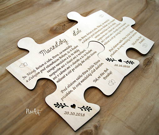 Tabuľky - Svadobný sľub, PUZZLE - 11493569_