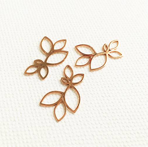 Komponenty - pozlátený strieborný medzikus Vetvička, Ag 925 - 11495119_