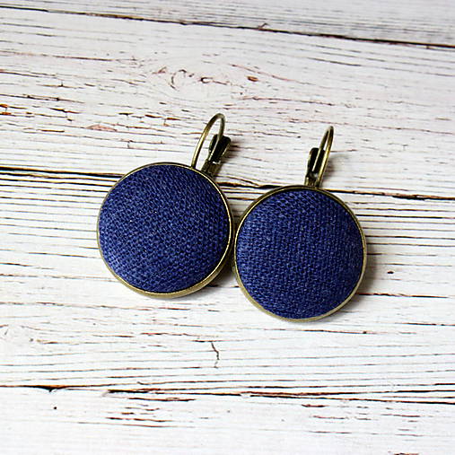 Náušnice - Náušnice na francúzskych háčikoch Námornícky ľan (zaklad starobronz) - 11495916_