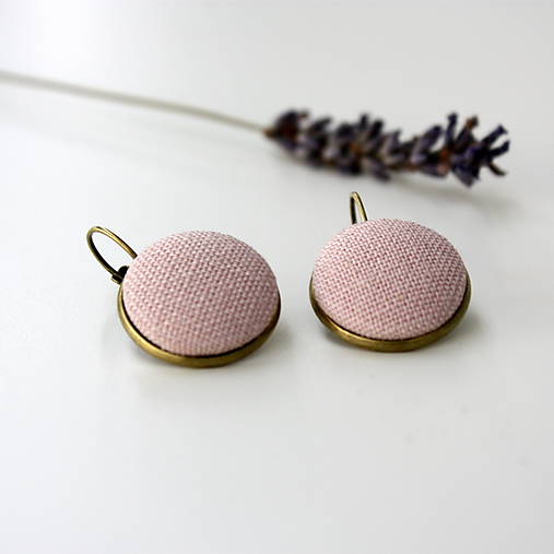 Náušnice - Náušnice na francúzskych háčikoch Ružový ľan (zaklad ruzove zlato) - 11495922_