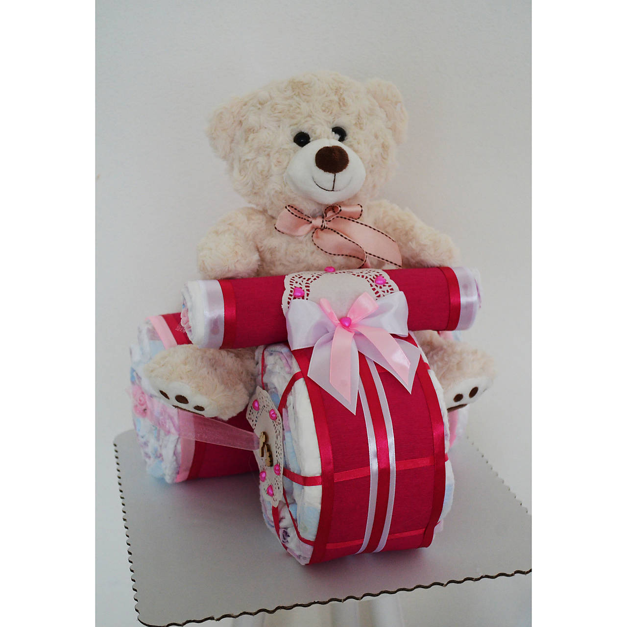 Plienková torta TROJKOLKA - ružová