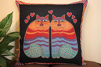 Úžitkový textil - Polštář- Zamilované kočky - 11495392_
