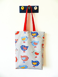 Nákupné tašky - Taška vtáčiky, patchwork - 11495893_