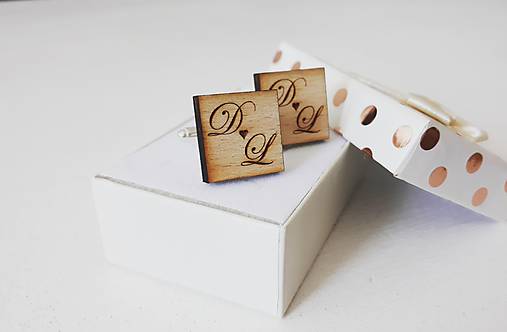 Pánske šperky - Drevené manžetové gombíky - 11501871_