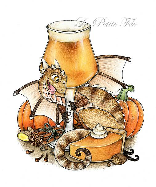 Kresby - Pivný drak "Pumpkin Pie Ale" - reprodukcia - 11499518_