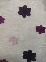 Úžitkový textil - Organza fialové kvety - 11500419_